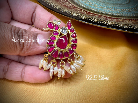 92.5 Silver kundan jadau dainty pendant