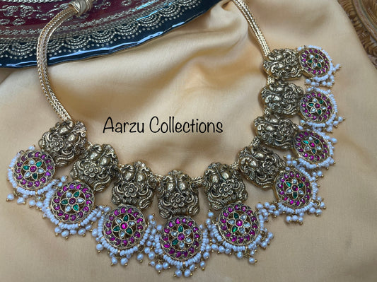 Kundan Jadau Nakshi Fusion Statement Necklace