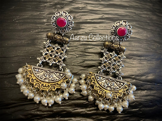 German Silver dual tone Earrings