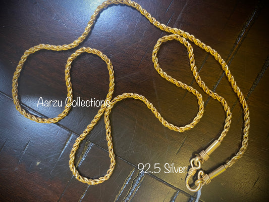92.5 Silver chain gold finish  - 24 inch