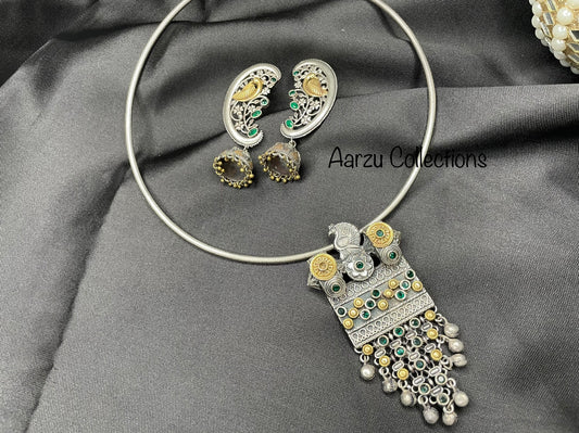 German Silver Hasli Set- Emerald green