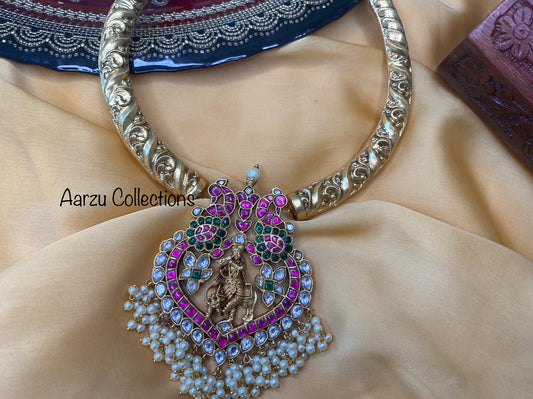 Kundan Jadau Kante Style Temple hasli