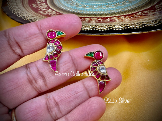 92.5 Silver dainty Kundan jadau studs