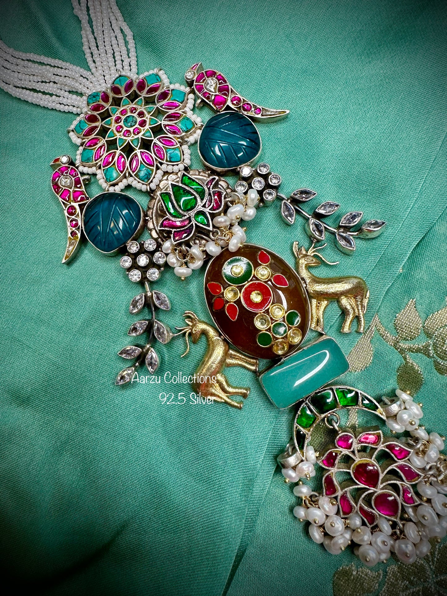 92.5 Silver statement Pendant with free add-on pearl dori