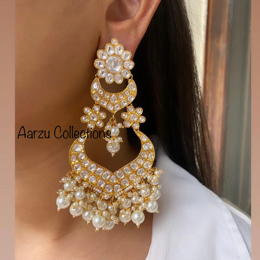Chandbali Kundan Statement Earrings
