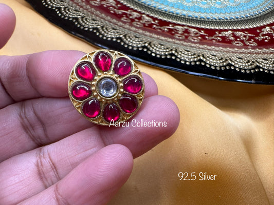 92.5 Silver kundan jadau dainty pendant