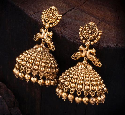 Kemp Antique finish Jhumki Earrings