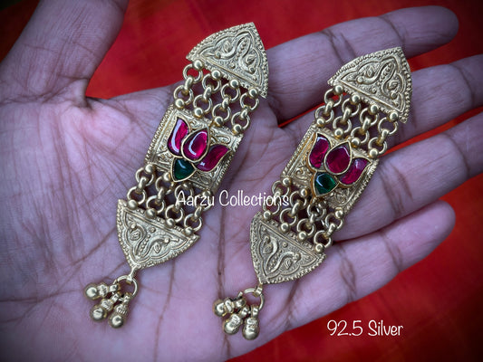92.5 Silver lotus Earrings