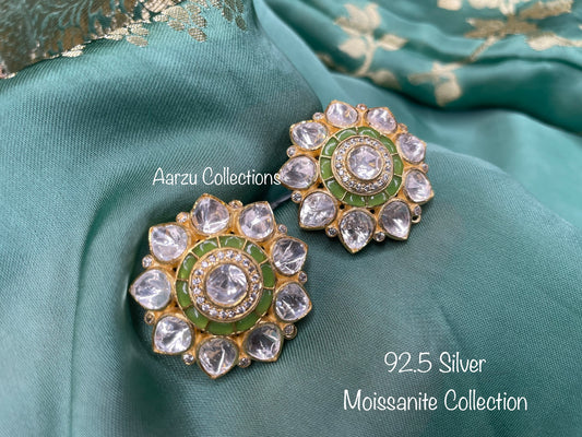 92.5 Silver Moissanite Earrings - 23 gms