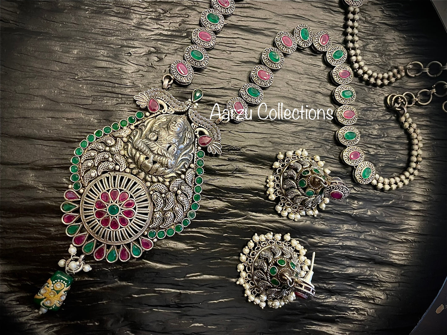 German Silver temple Necklace set