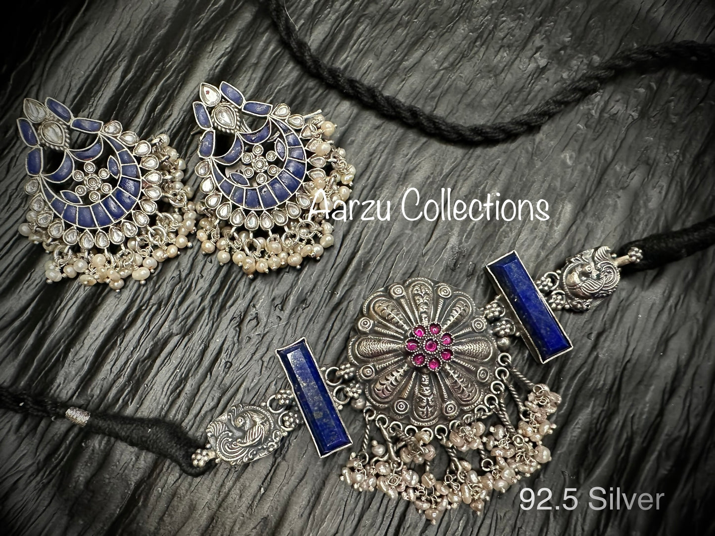 92.5 Silver temple choker -40 gms