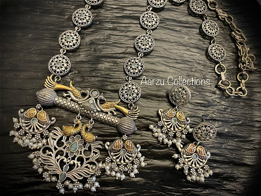 German Silver Dual tone Necklace Set