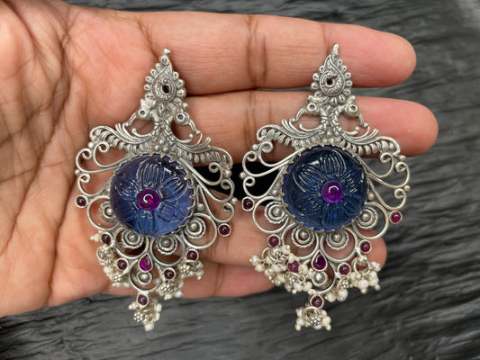 92.5 Silver Earrings - 38gms