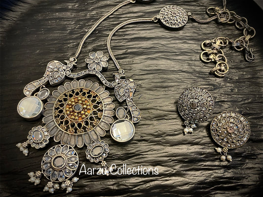 German Silver Necklace set - clear