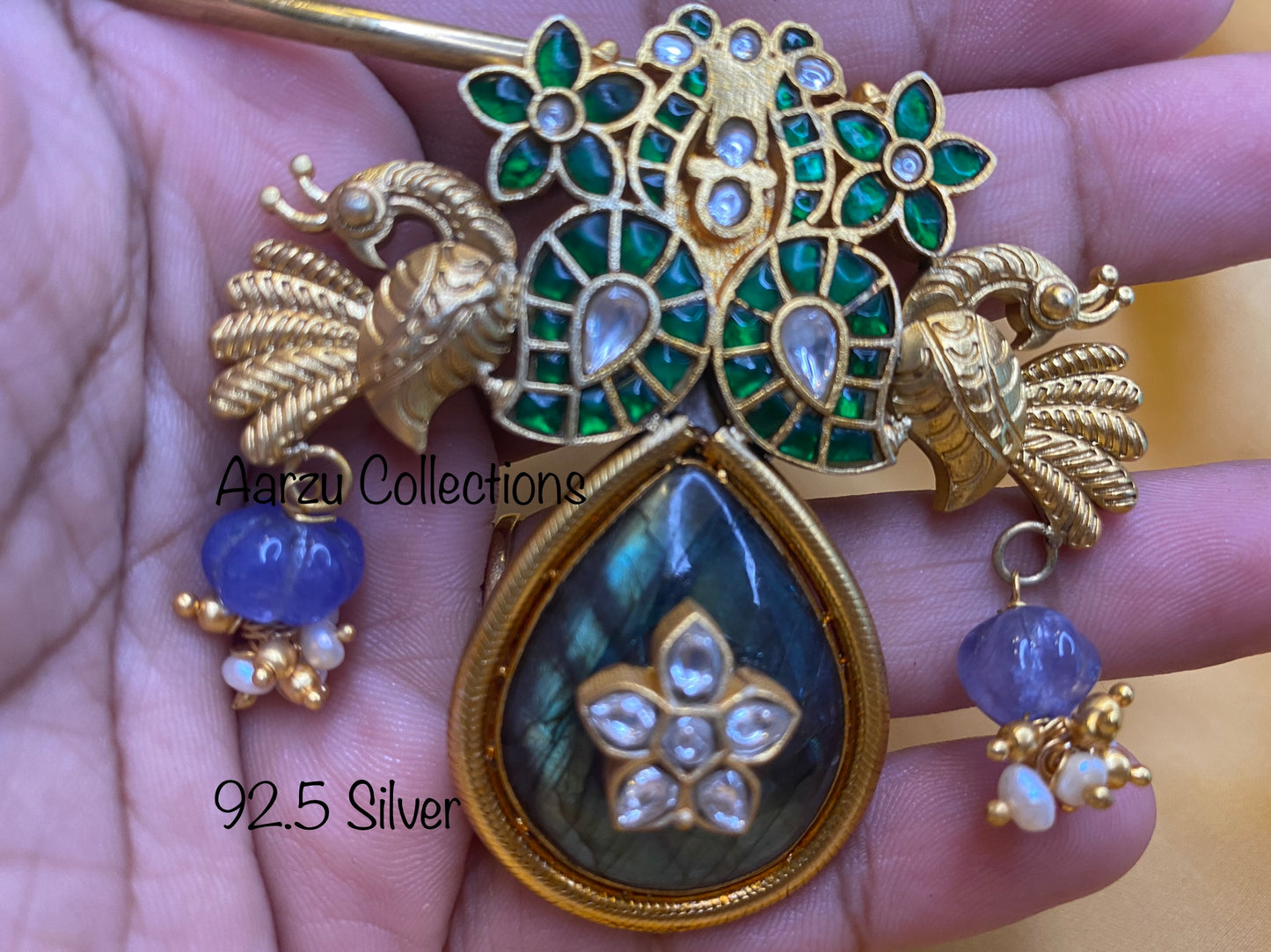 92.5 Silver Fusion collection hasli with pendant - 67 gms
