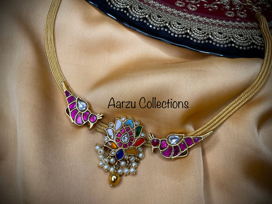 Dainty Kundan Jadau Lotus Soft Hasli